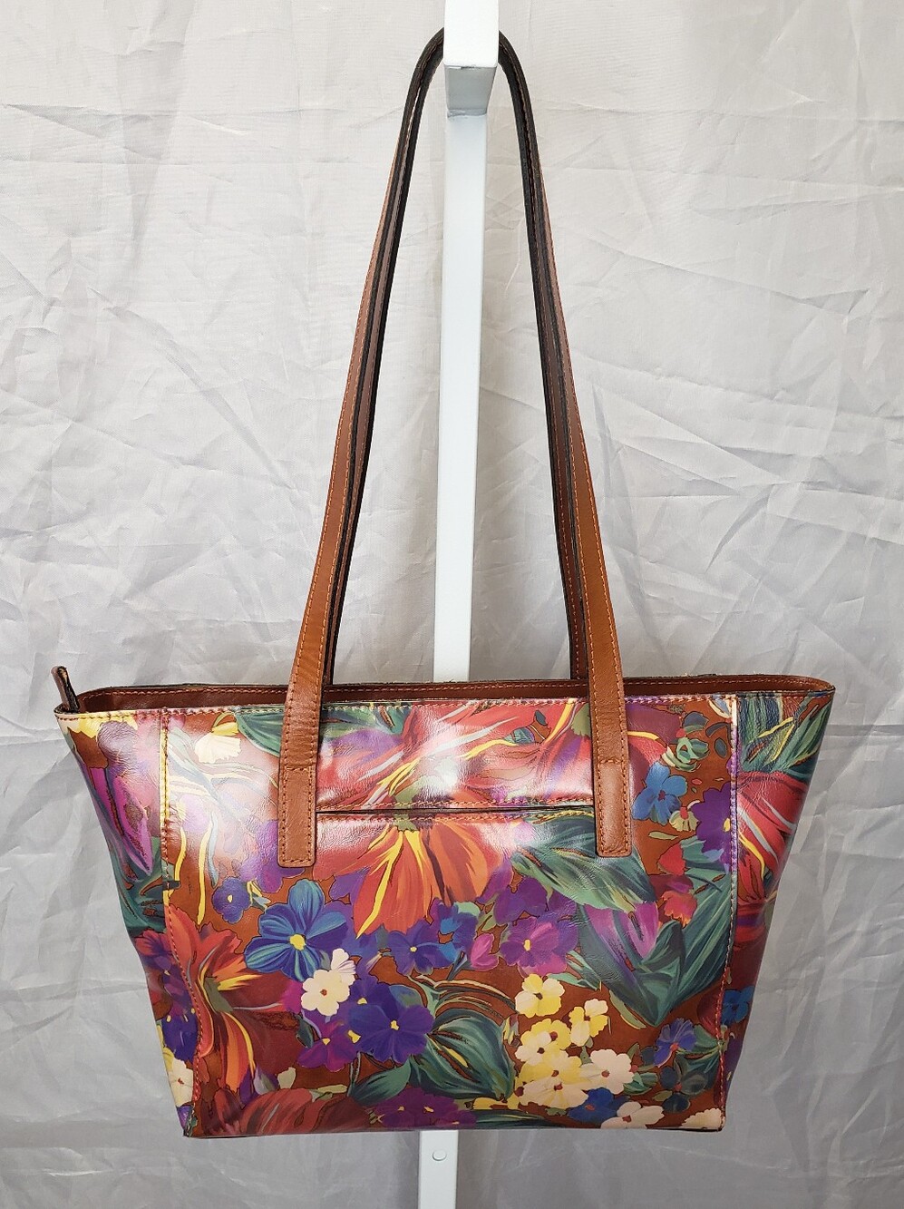 Patricia Nash Spring Multi Floral Varsi Leather Tote Shoulder Bag
